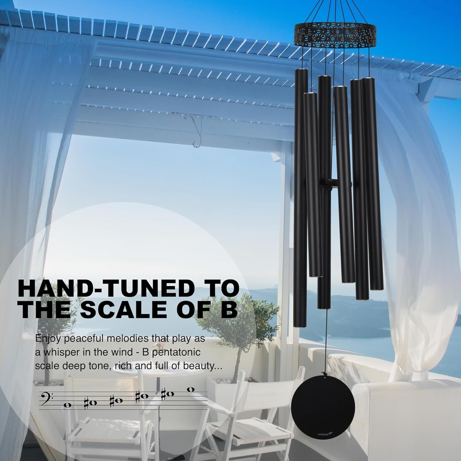 Deep Tone Memorial Wind Chimes - Extra Large 58'' Outdoor Gift for Loved Ones