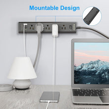 Load image into Gallery viewer, Heavy-Duty 10FT Power Strip with Surge Protection, 5 Outlets, USB C Charging