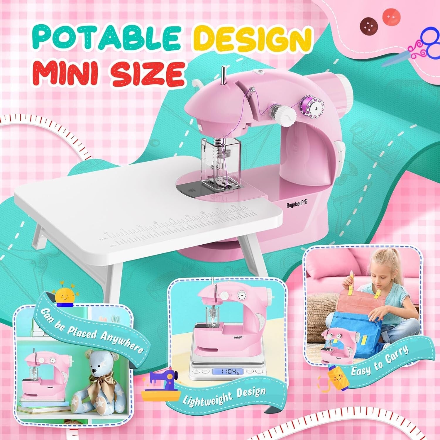 Electric Portable Sewing Machine with Accessories & Tutorials: Ideal for Travel