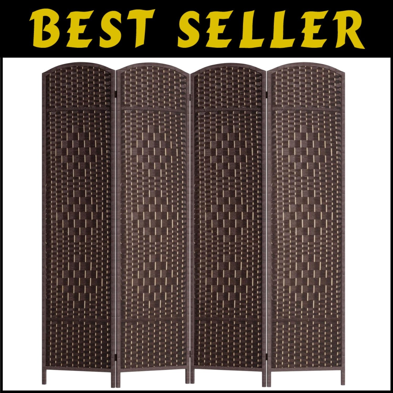 Modern 70.9" Folding Room Divider - Solid Brown Indoor Partition Screen