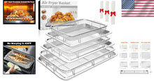 Load image into Gallery viewer, Value-Packed 9-Piece Stainless Steel Air Fryer Basket Set with Parchment Papers
