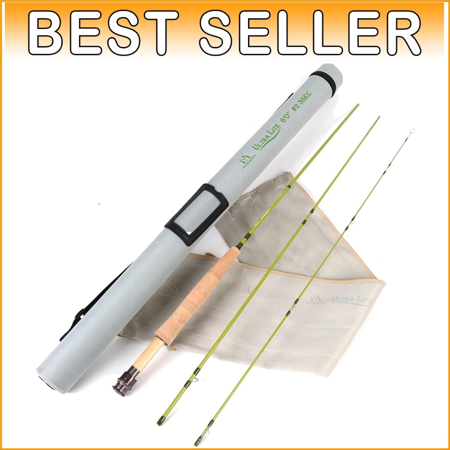 Maxcatch Ultra-Lite 3-Piece Fly Rod for Stream Fishing - 72" Medium-Fast Action