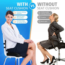Load image into Gallery viewer, X-Large Memory Foam Seat Cushion &amp; Lumbar Pillow with Adjustable Strap – Black