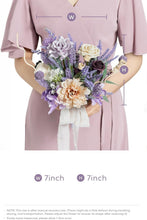 Load image into Gallery viewer, Lavender Artificial Flower Bridesmaid Bouquet Set of 4 - Elegant 7-Inch Design