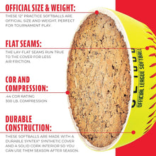 Load image into Gallery viewer, Optic Yellow Fastpitch Softballs - 12 Inch Official Size, 12 Pack with Mesh Bag