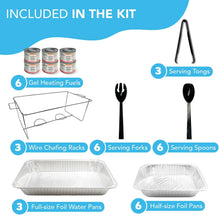 Load image into Gallery viewer, Ultimate Disposable Buffet Party Set with Methanol Fuel and Serving Utensils