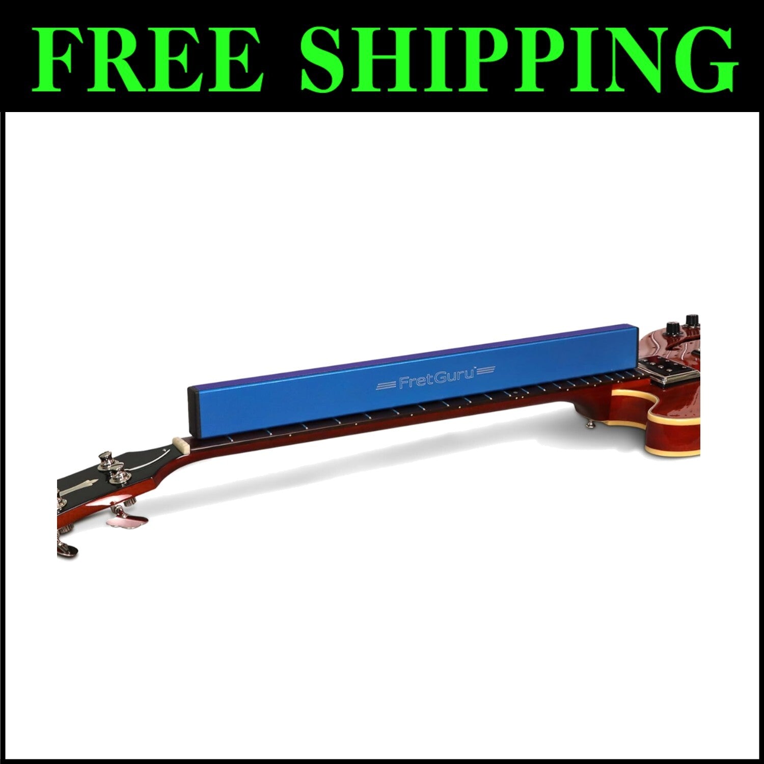 Quick and Efficient 21" Fret Leveling Tool with Peel-and-Stick Sandpaper