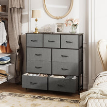 Load image into Gallery viewer, Tall Chest Organizer with 9 Spacious Drawers - Durable Fabric and Steel Frame