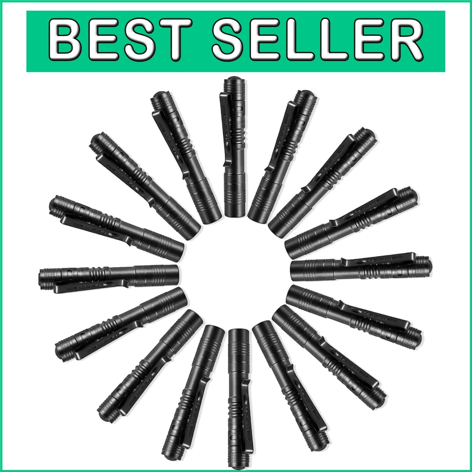 16-Pack Mini LED Pen Flashlights - Waterproof Pocket Lights for Outdoor Use