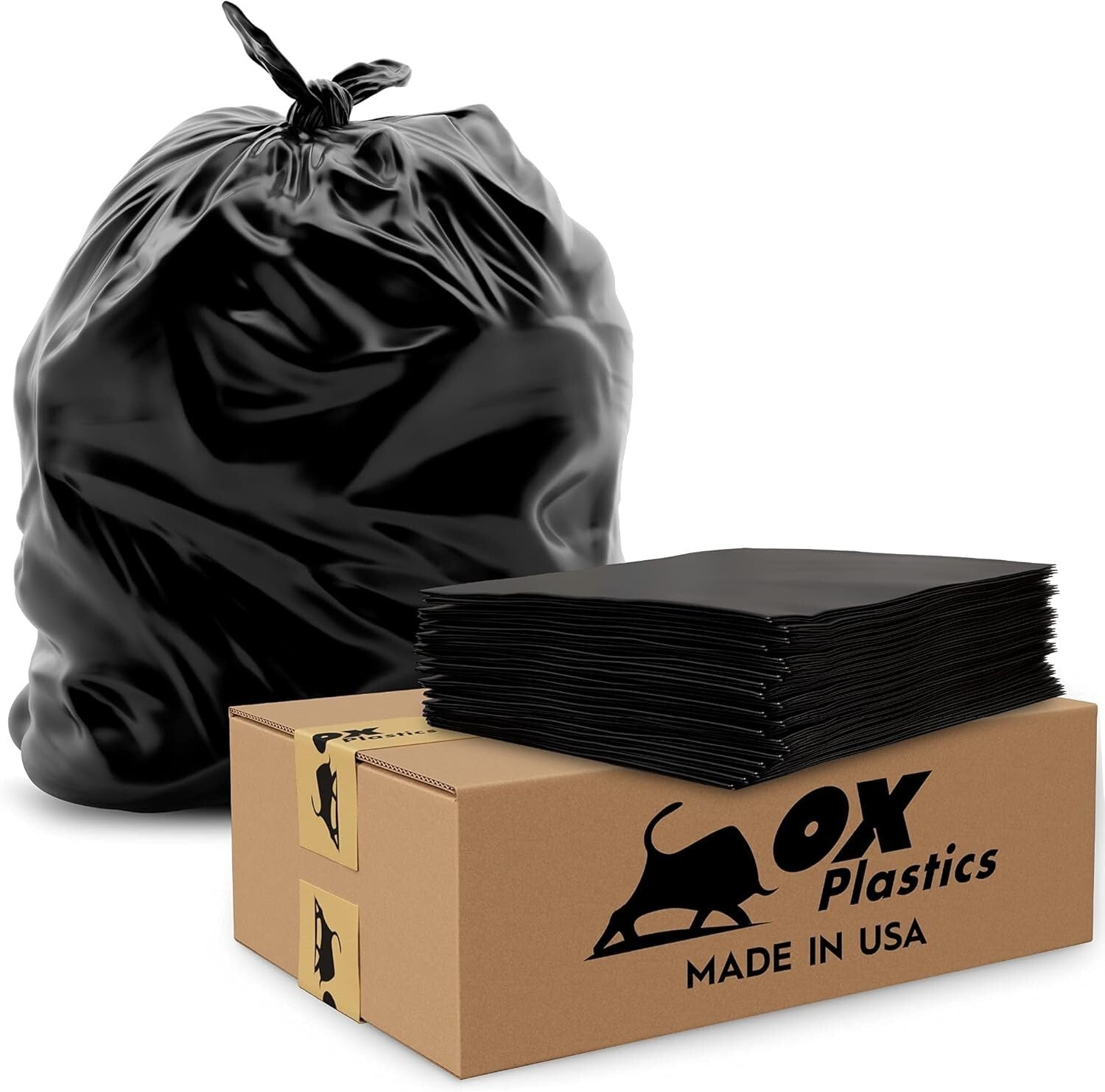 200 Count 13 Gallon Tear-Resistant Black Trash Bags - Ideal for Yard Waste