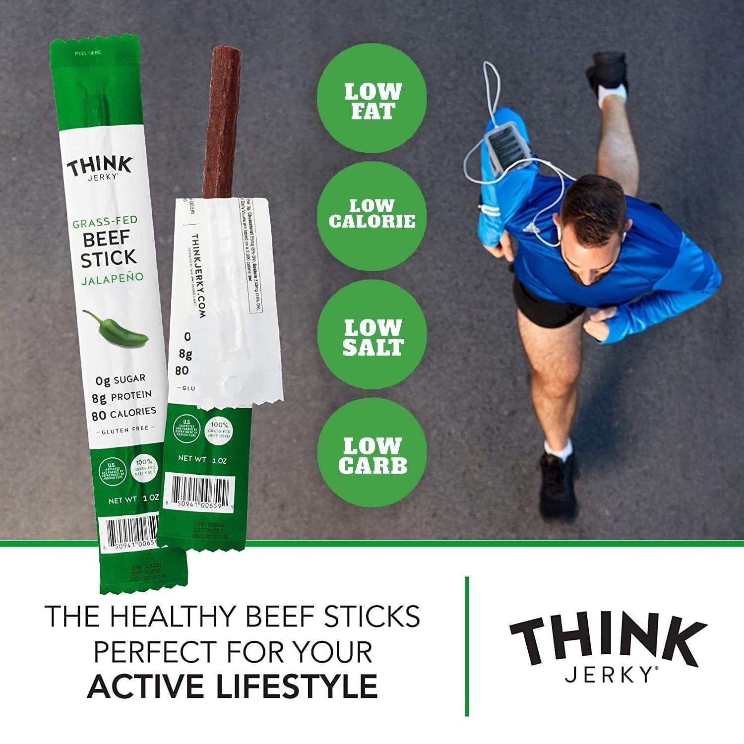 Chef-Crafted Jalapeno Beef Sticks - 10 Packs of Sugar-Free, Keto-Friendly Snacks