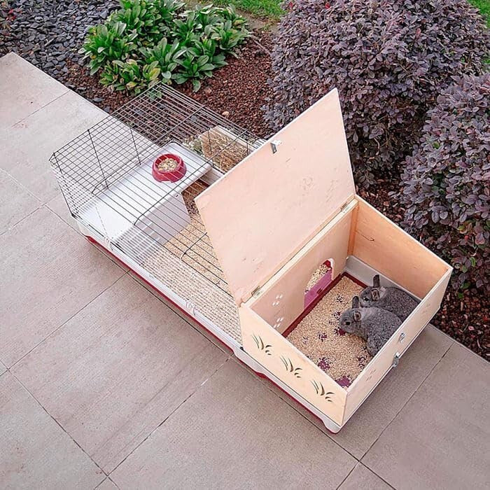 Complete Rabbit Starter Kit: 55.9' Extra-Large Cage with Hutch & Accessories