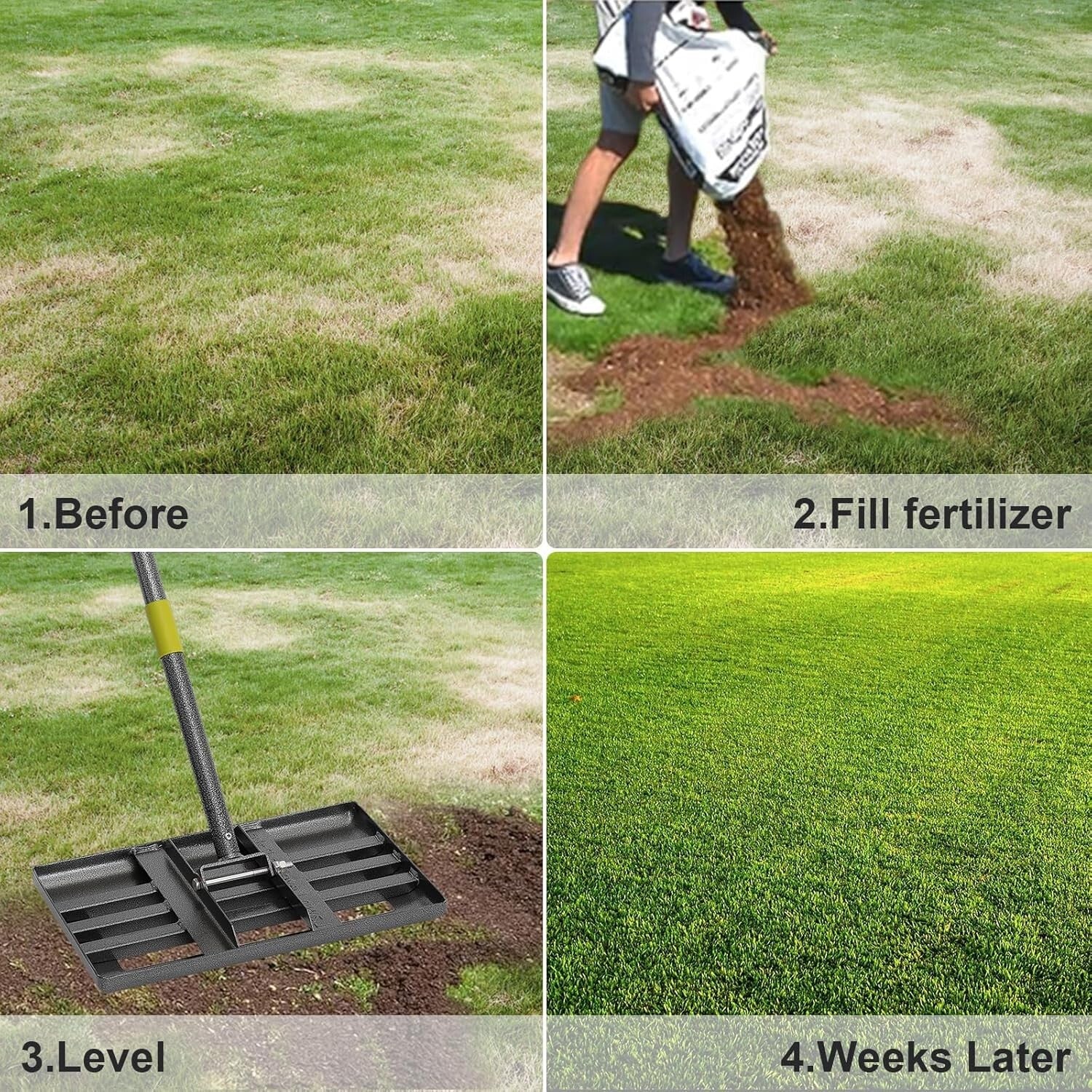 Heavy-Duty Lawn Leveling Tool with 72" Extra Long Handle for Easy Ground Care