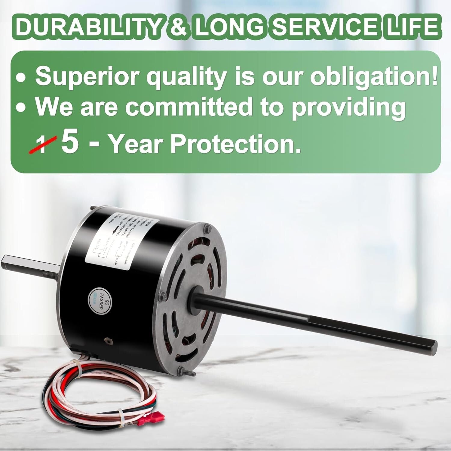 RV Air Conditioner Motor with Capacitor - Direct Replacement for Coleman Mach