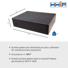 Load image into Gallery viewer, Non-Magnetic 12" x 8" Granite Surface Plate for Precision Engineering Tasks