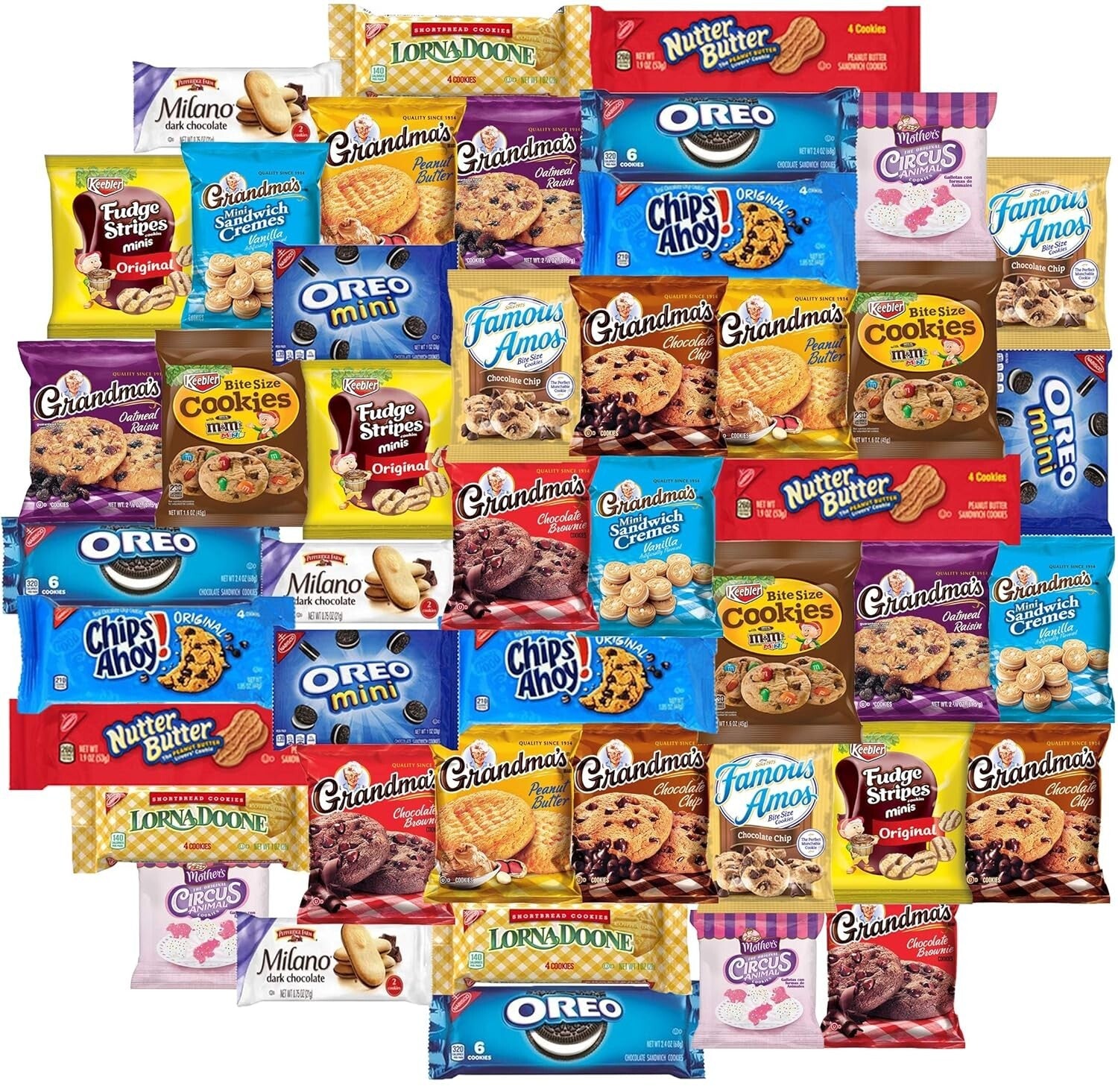 Delicious Cookie Variety Pack - 45 Individually Wrapped Treats for Sharing
