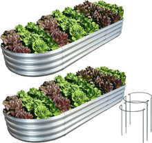 Load image into Gallery viewer, Customizable 2 Pcs Galvanized Raised Planter Box - Vegetable and Flower Support
