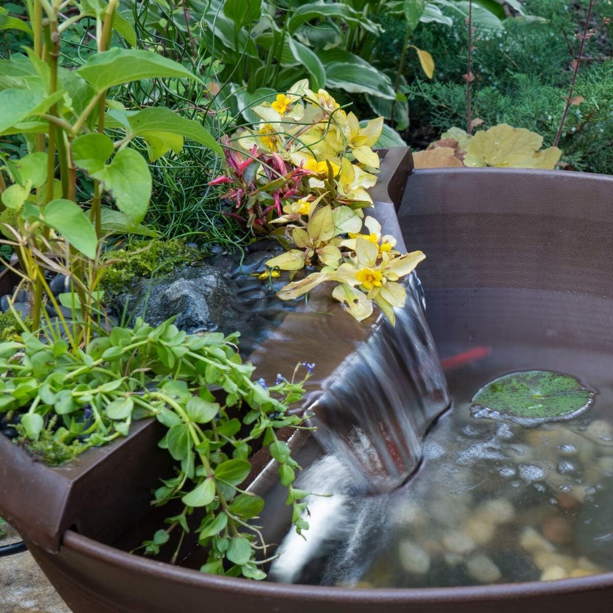 Transform Your Space: 23.5" AquaGarden Pond & Waterfall Kit for Any Setting