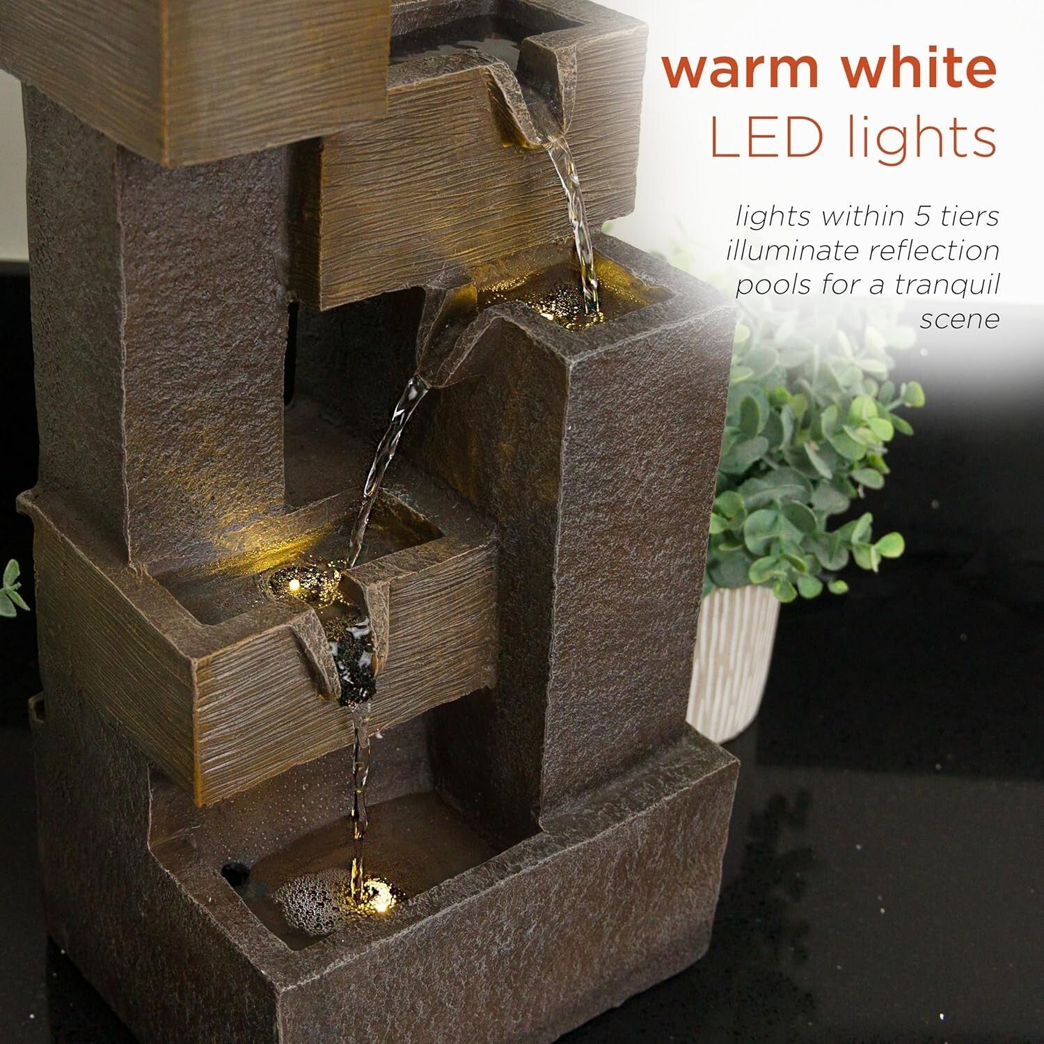 Durable 19" LED Illuminated Water Fountain – Perfect for Indoor & Outdoor Use