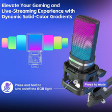 Load image into Gallery viewer, Unidirectional USB Gaming Microphone with Real-time Monitoring &amp; Accessories