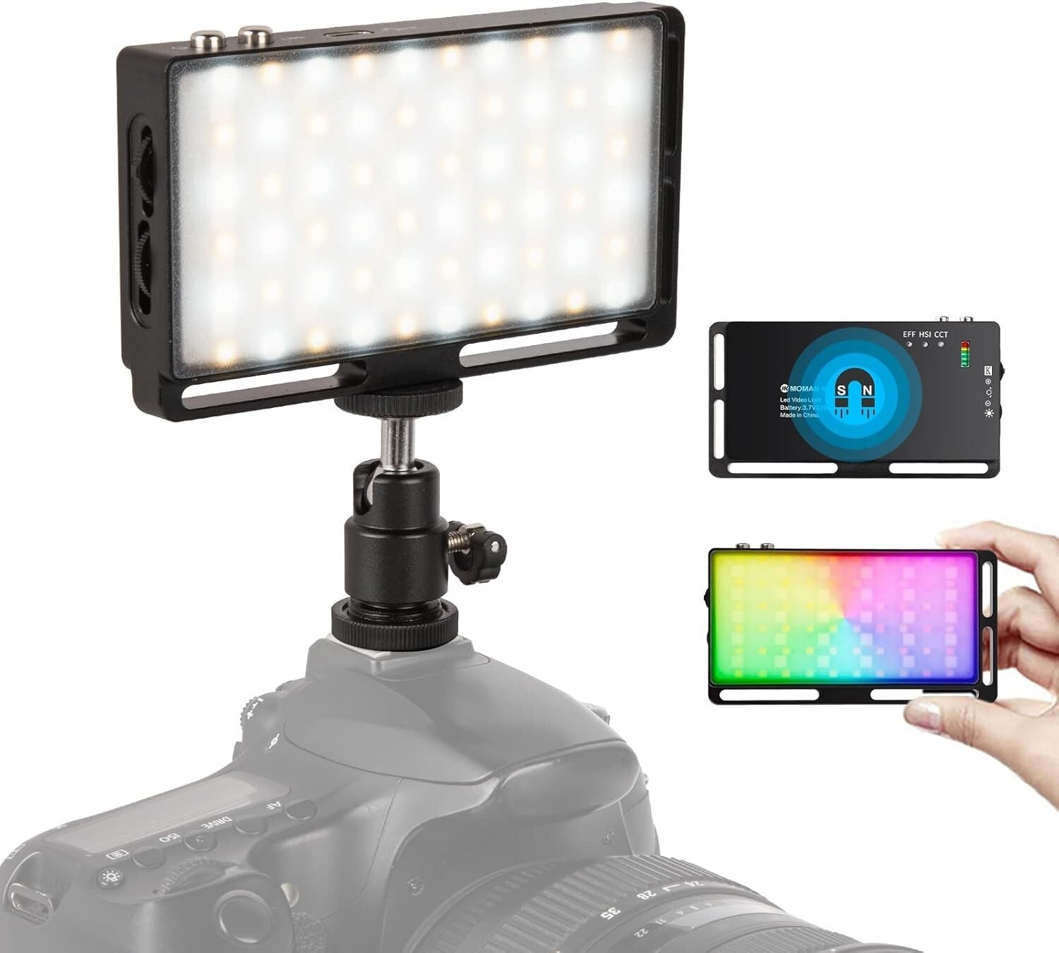 Portable 3000K-6500K LED Video Light with 6 Effects - Ideal for DSLR & Mobile