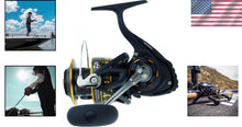 Load image into Gallery viewer, High Performance 2500 Saltwater Spinning Reel, 13.2 lb Drag, Black/Gold Finish