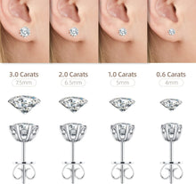 Load image into Gallery viewer, Exquisite Moissanite Stud Earrings, Perfect Anniversary Gift for Her (0.6-3 ct)