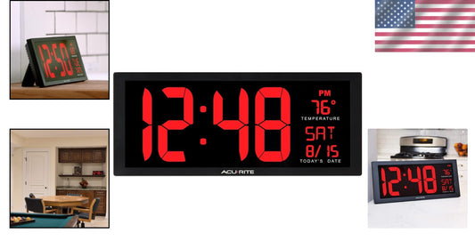 14.5-Inch Large Digital LED Clock with Date & Temperature for Home or Office