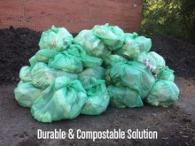 Load image into Gallery viewer, 60 Count Green 33 Gallon Certified Compostable Bags for Lawn and Leaf Waste