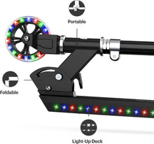 Load image into Gallery viewer, Foldable Light-Up Kick Scooter for Teens, Height-Adjustable with Rear Brake