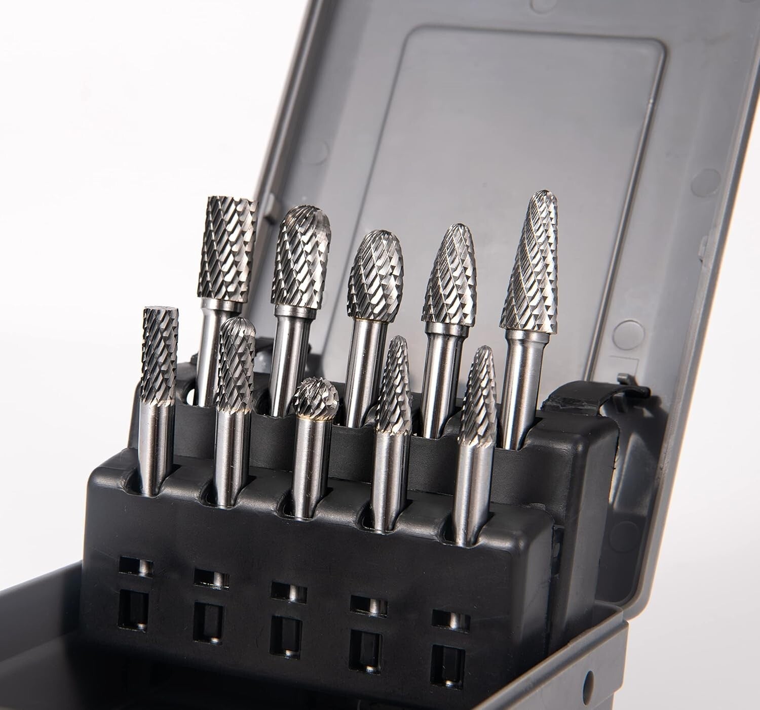 Versatile Metal Carving Burr Set - 10 Durable Tungsten Carbide Bits Included