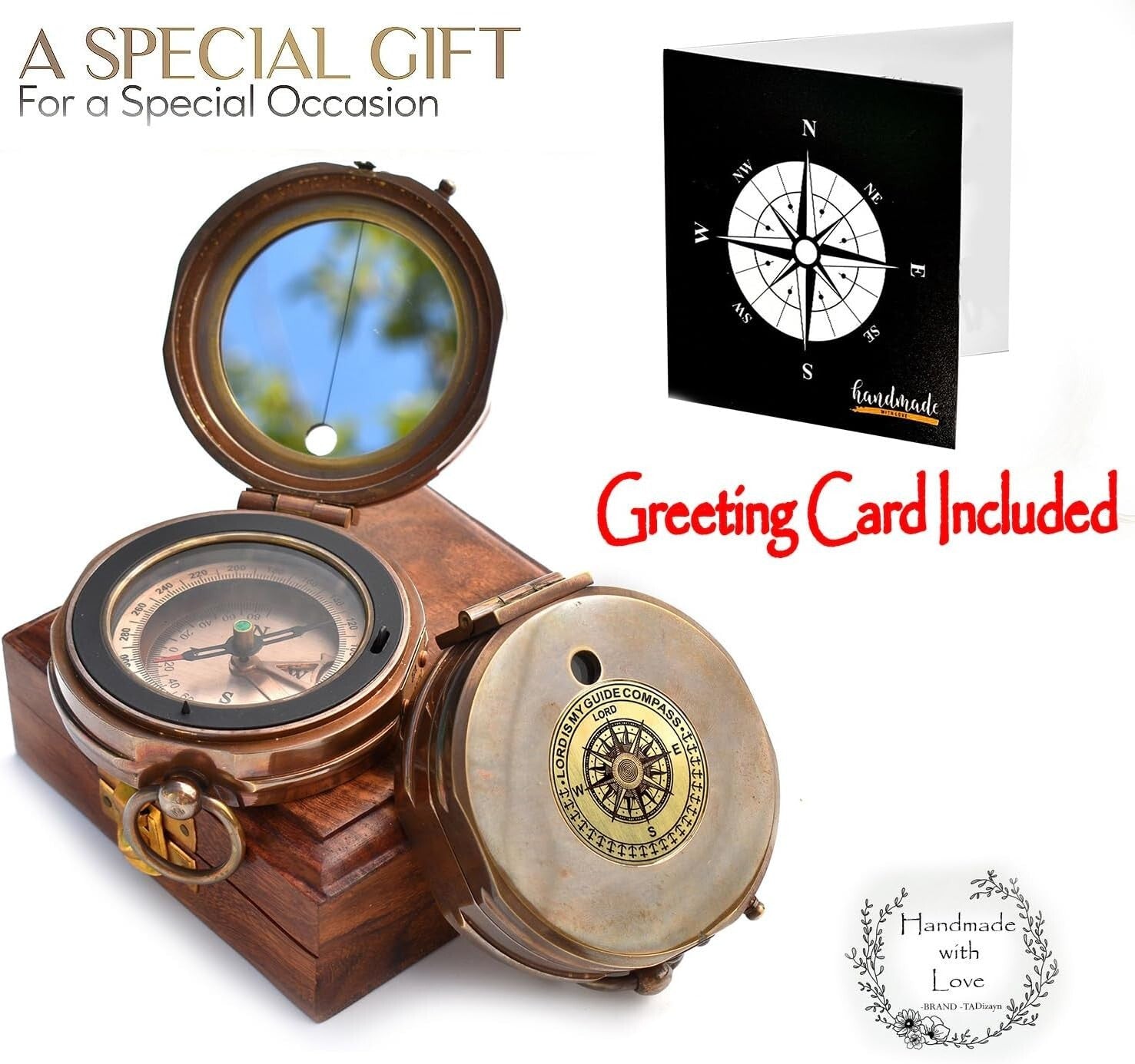 High-Quality Engraved Compass with Box - Ideal for Graduations & Baptisms