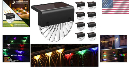 8-Bright Solar Mood Lights for Decks and Garden - Waterproof & Easy Install
