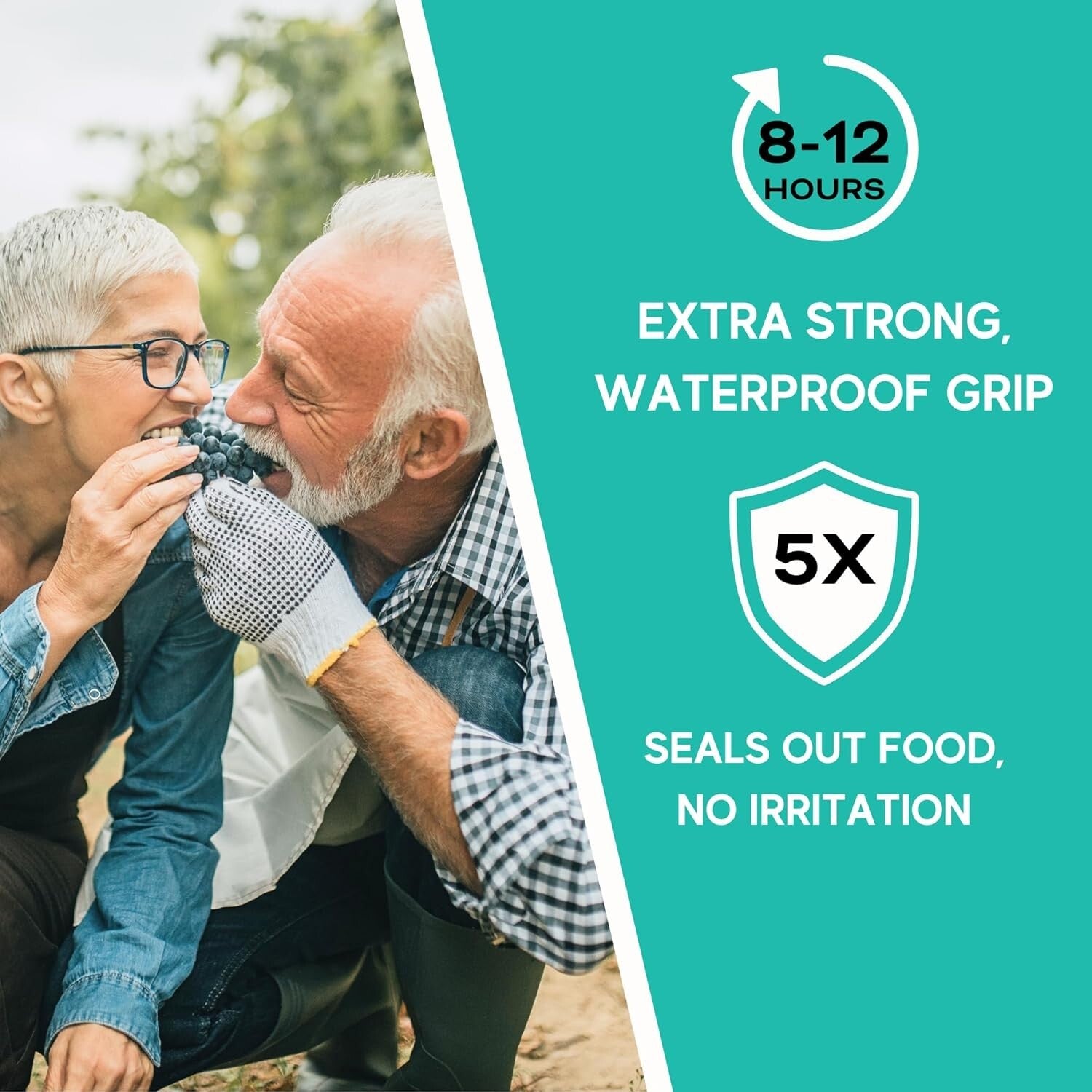 Extra Strong Denture Adhesive Cream, 12-Hour Hold, Waterproof Mint Flavor 6-Pack