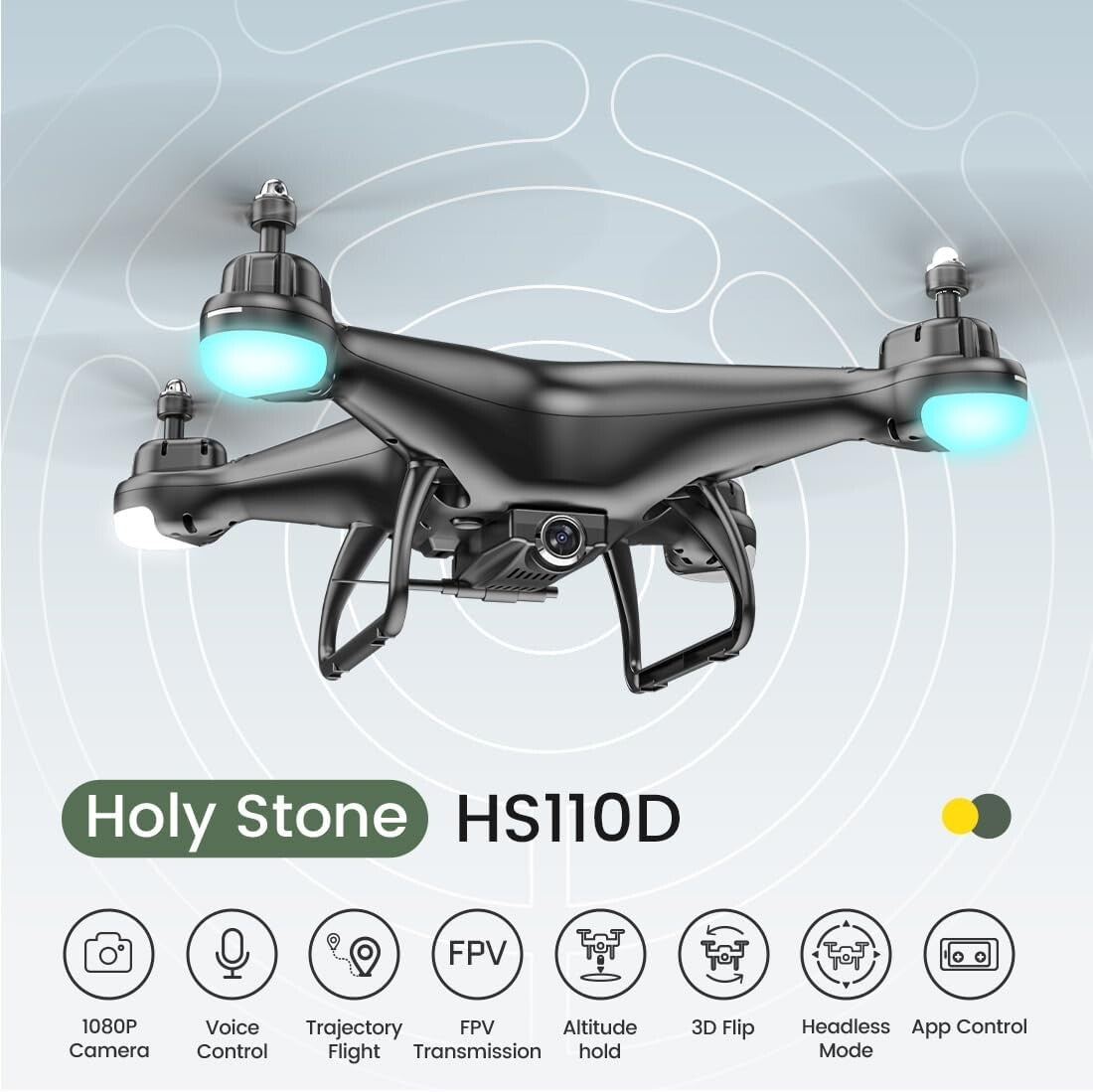 HS110D 1080P FPV Drone with 120° Camera & Voice Control - Perfect for Beginners