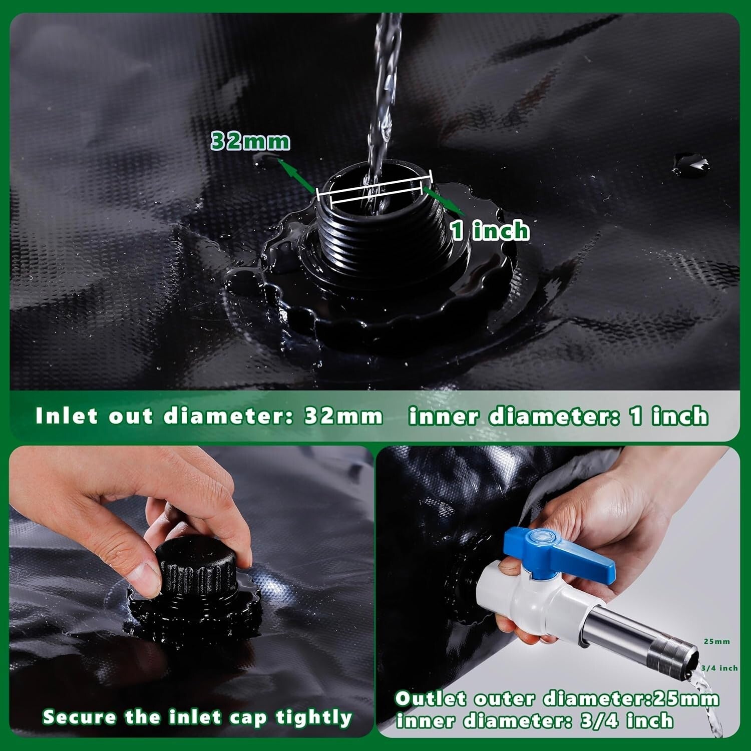 100 Gallon Heavy-Duty PVC Water Tank with Reinforced Sealing - 39.4x31.5x19.7 in