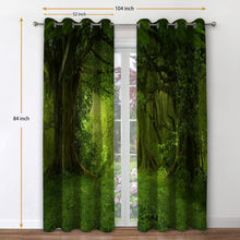 Load image into Gallery viewer, Forest Green Tree Blackout Curtains for Bedroom &amp; Living Room - 2 Panels 52"x84"