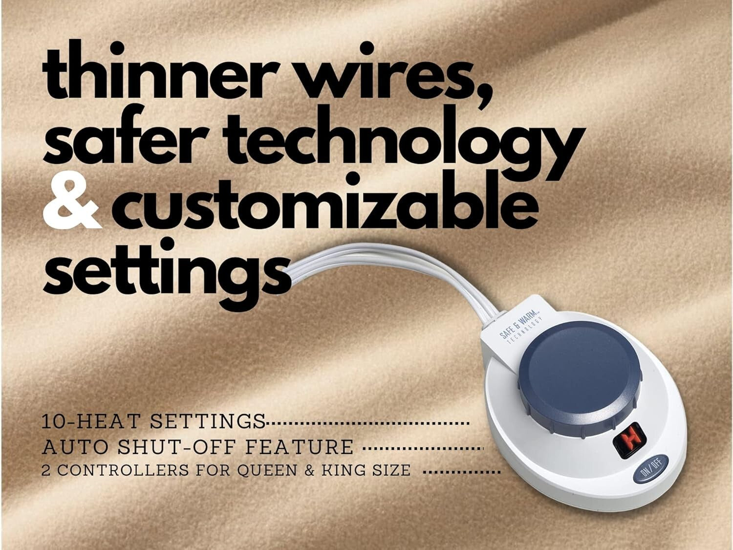 Luxurious Electric Heated Micro-Fleece Blanket with Automatic Shut-Off Feature