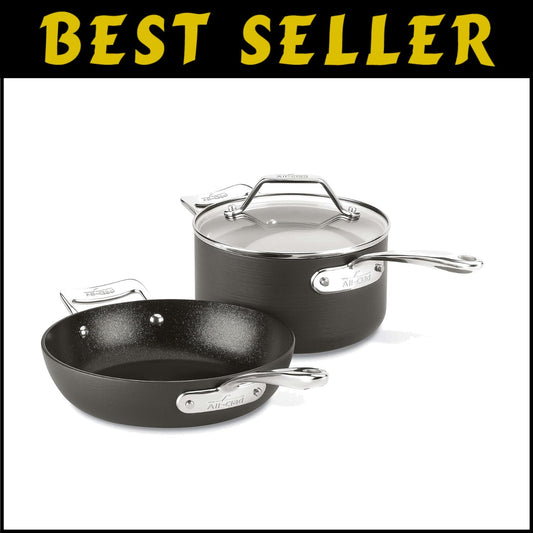 Versatile 8.5-Inch Nonstick Fry Pan and 2.5-Quart Saucepan Set for Cooking