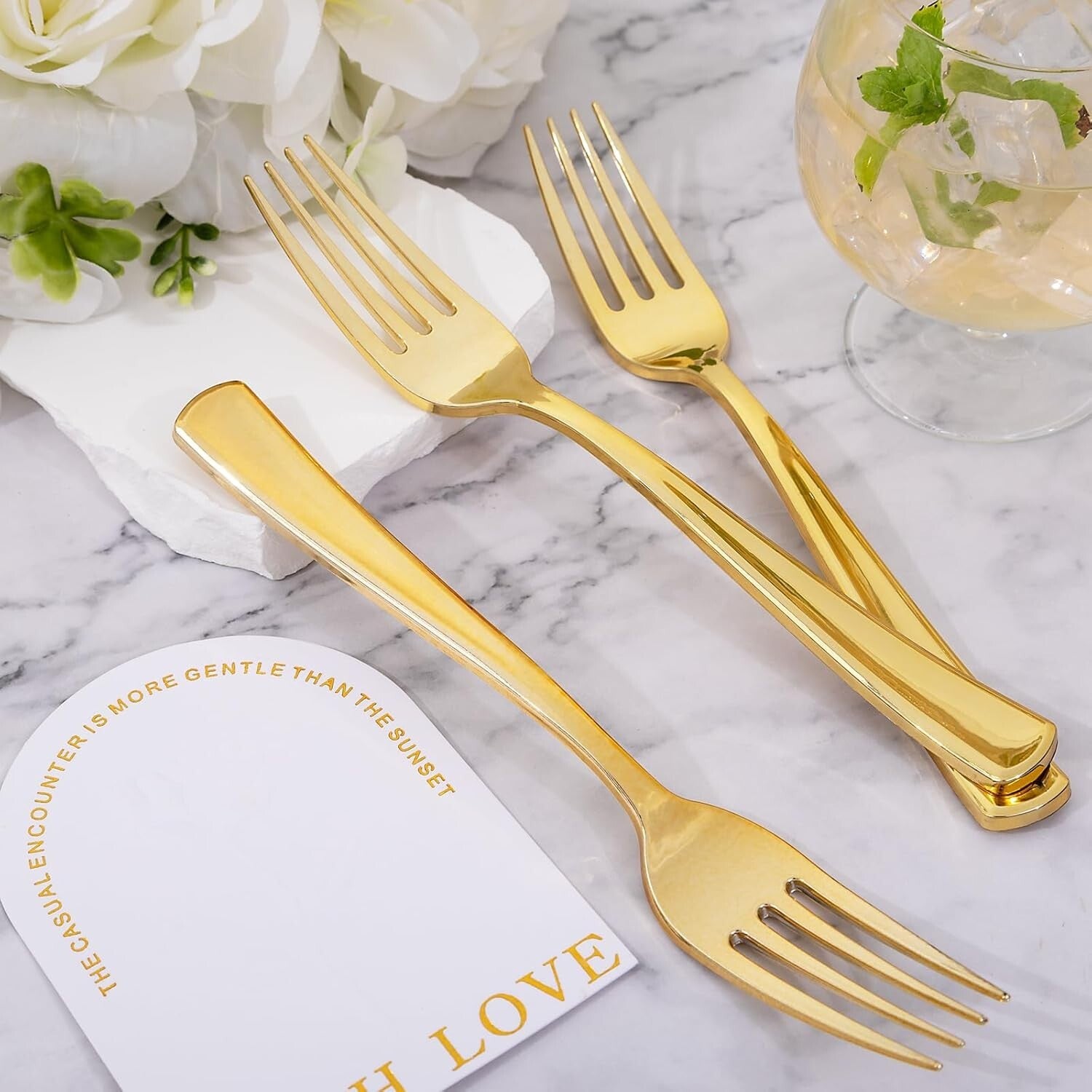 Bulk Gold Plastic Forks - 600 Heavy Duty Forks for Stylish Events & Gatherings