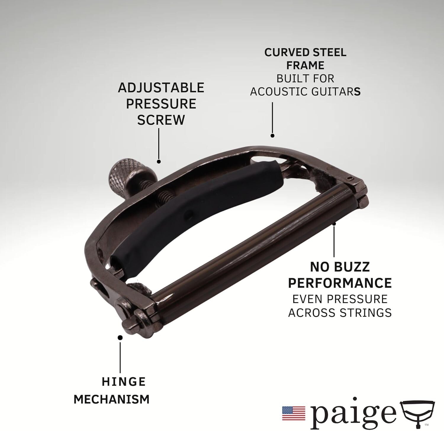 Durable Acoustic Guitar Capo with Felt Lining - Perfect for World-Music Styles