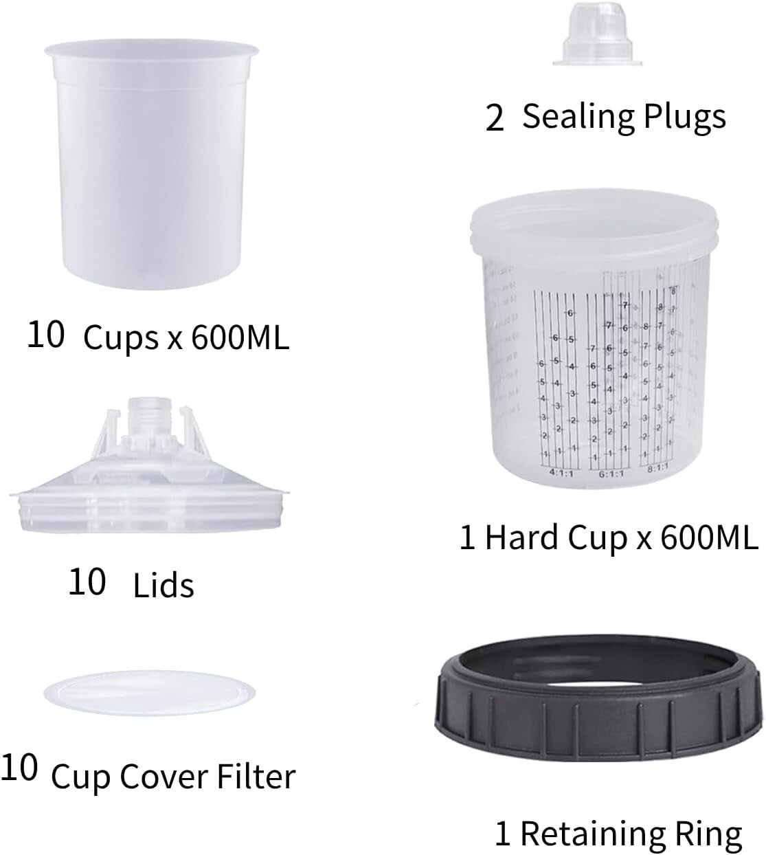 Lightweight HVLP Paint Gun with 10 Disposable Cups - Perfect for Home & Auto