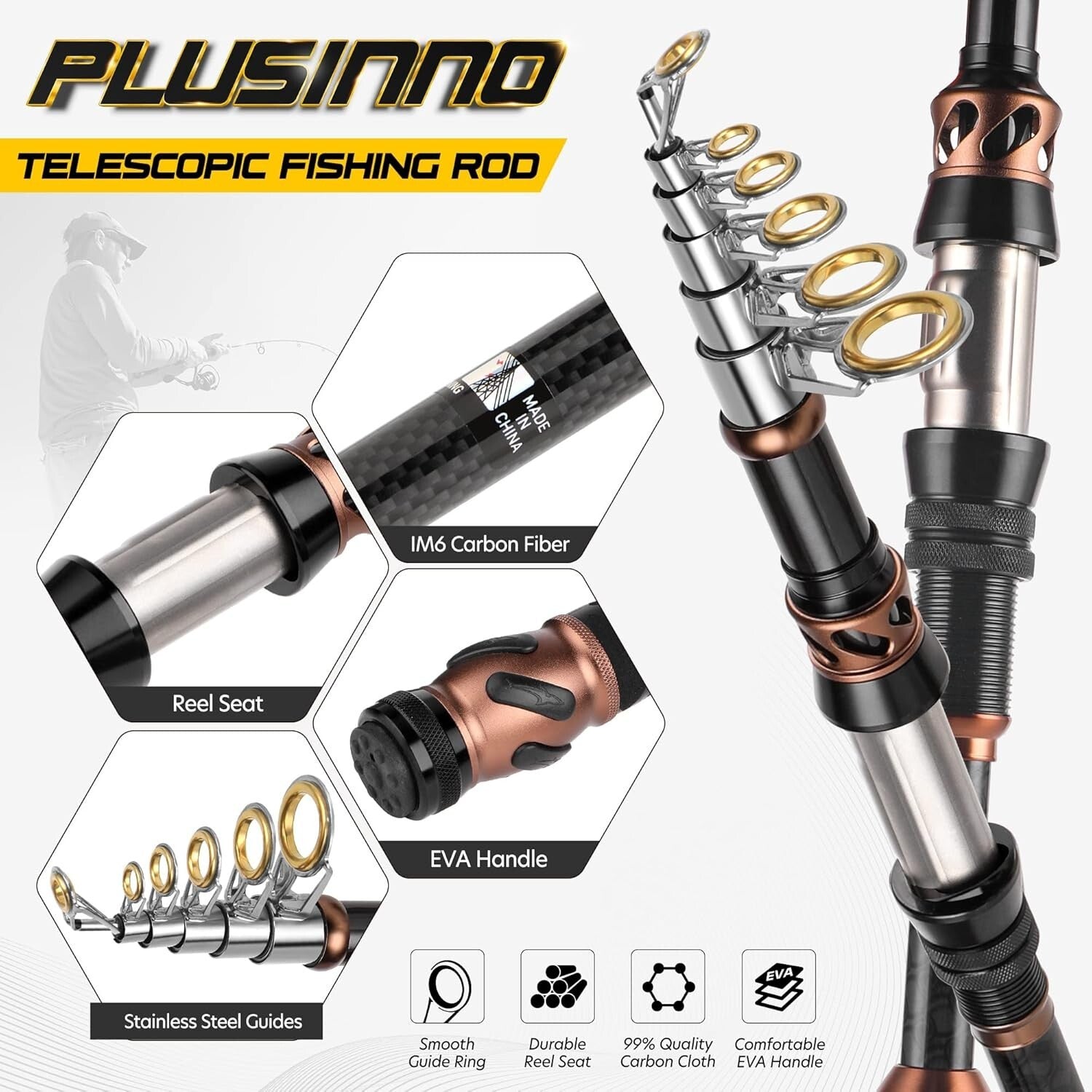 Advanced Telescopic Fishing Pole with Stainless Steel Reel - Ready to Fish Kit