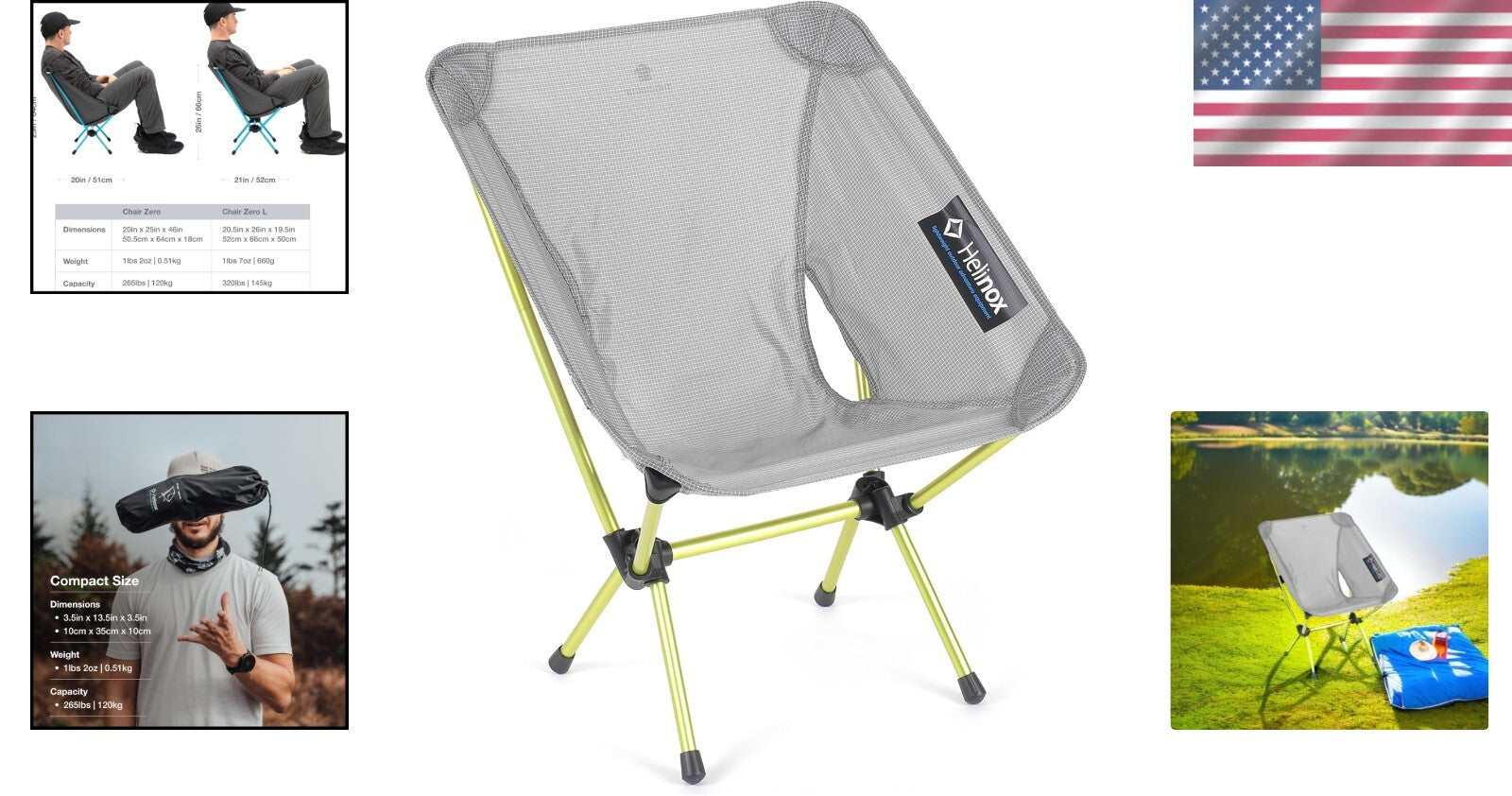 Chair Zero Ultralight Folding Camp Chair - Packs Smaller than Water Bottle