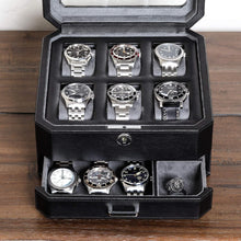 Load image into Gallery viewer, Stylish Watch Storage Gift Set: 6 Slot Leather Box &amp; Travel Case for Men &amp; Women