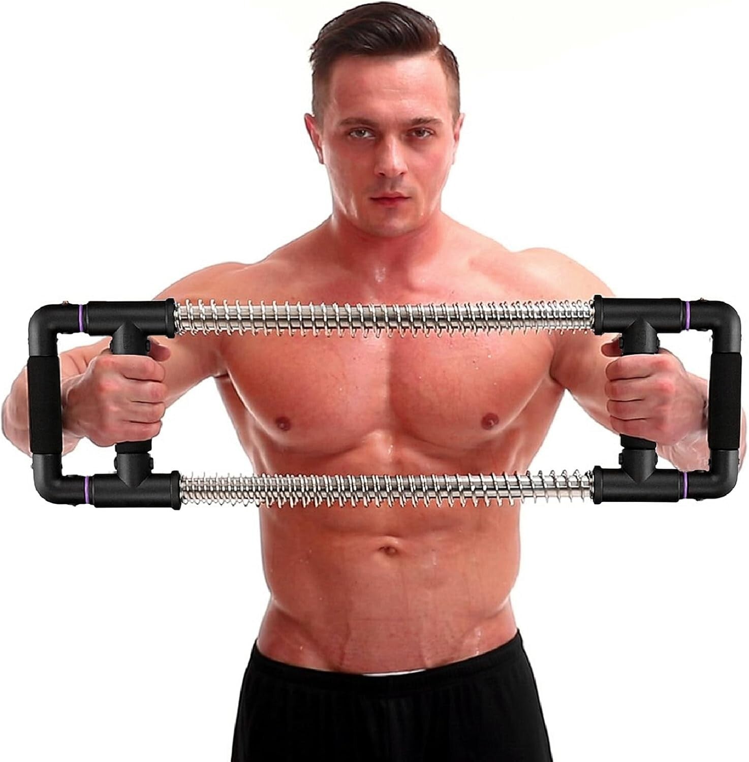 Durable Stainless Steel Push Down Bar - Compact Chest & Arm Exerciser for Travel