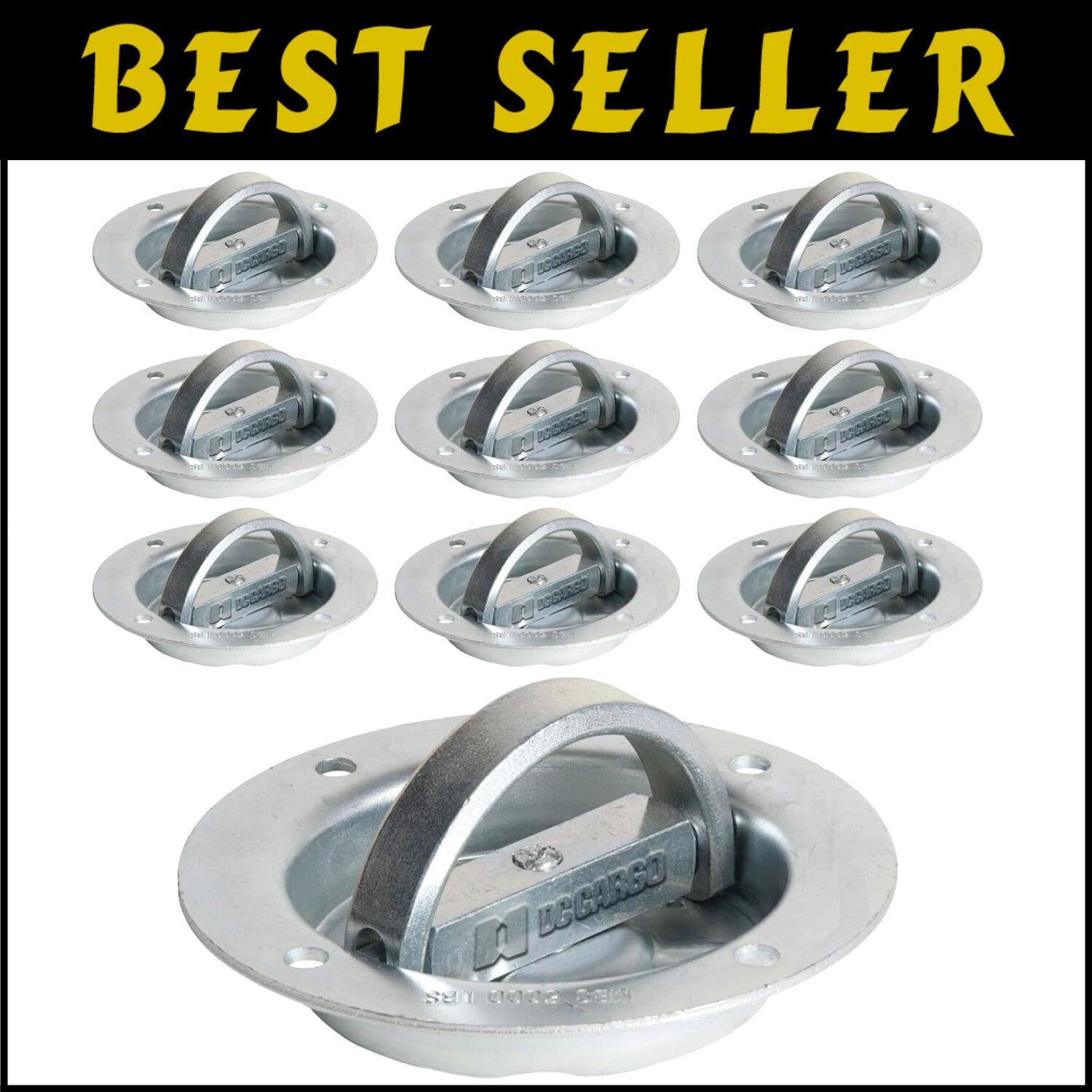 Strong 10 D-Ring Tie-Down Anchors | 1,666 lbs Load Capacity | USA Brand