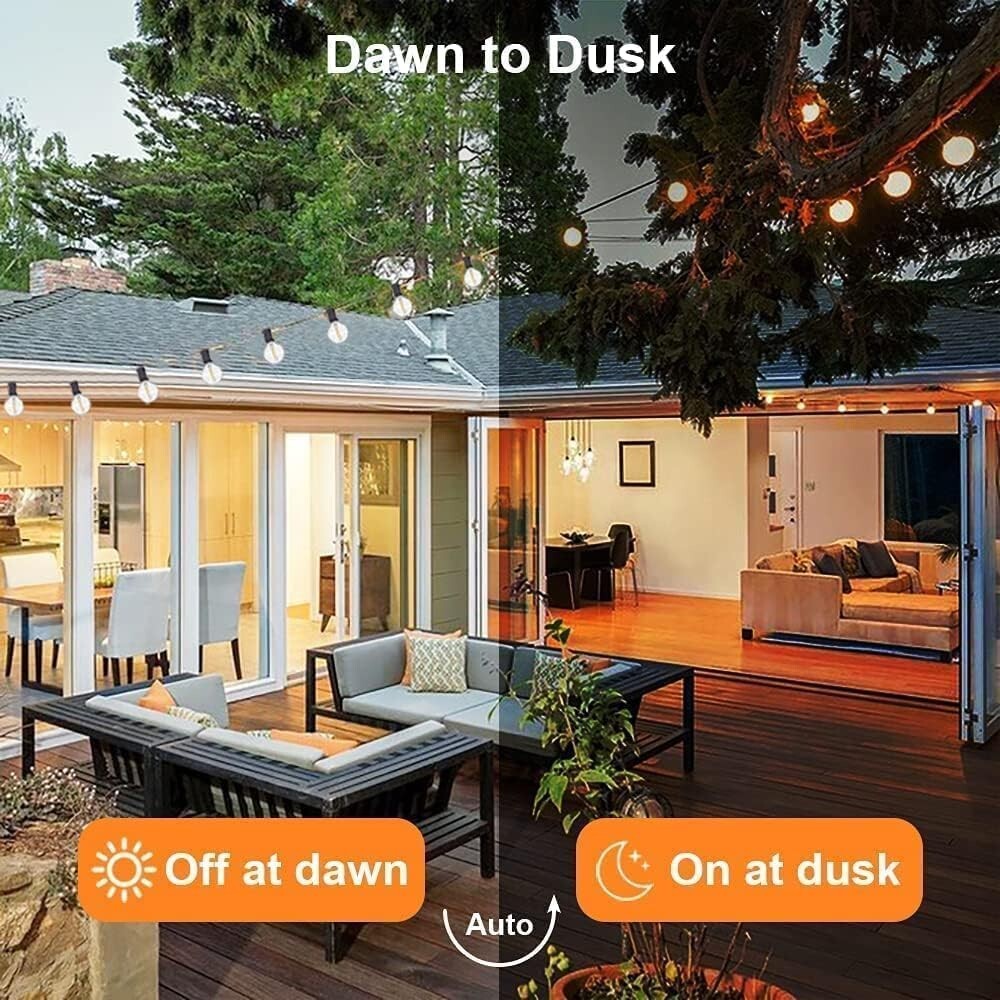 100ft Solar String Lights: 48 Waterproof LED Bulbs for Elegant Outdoor Spaces