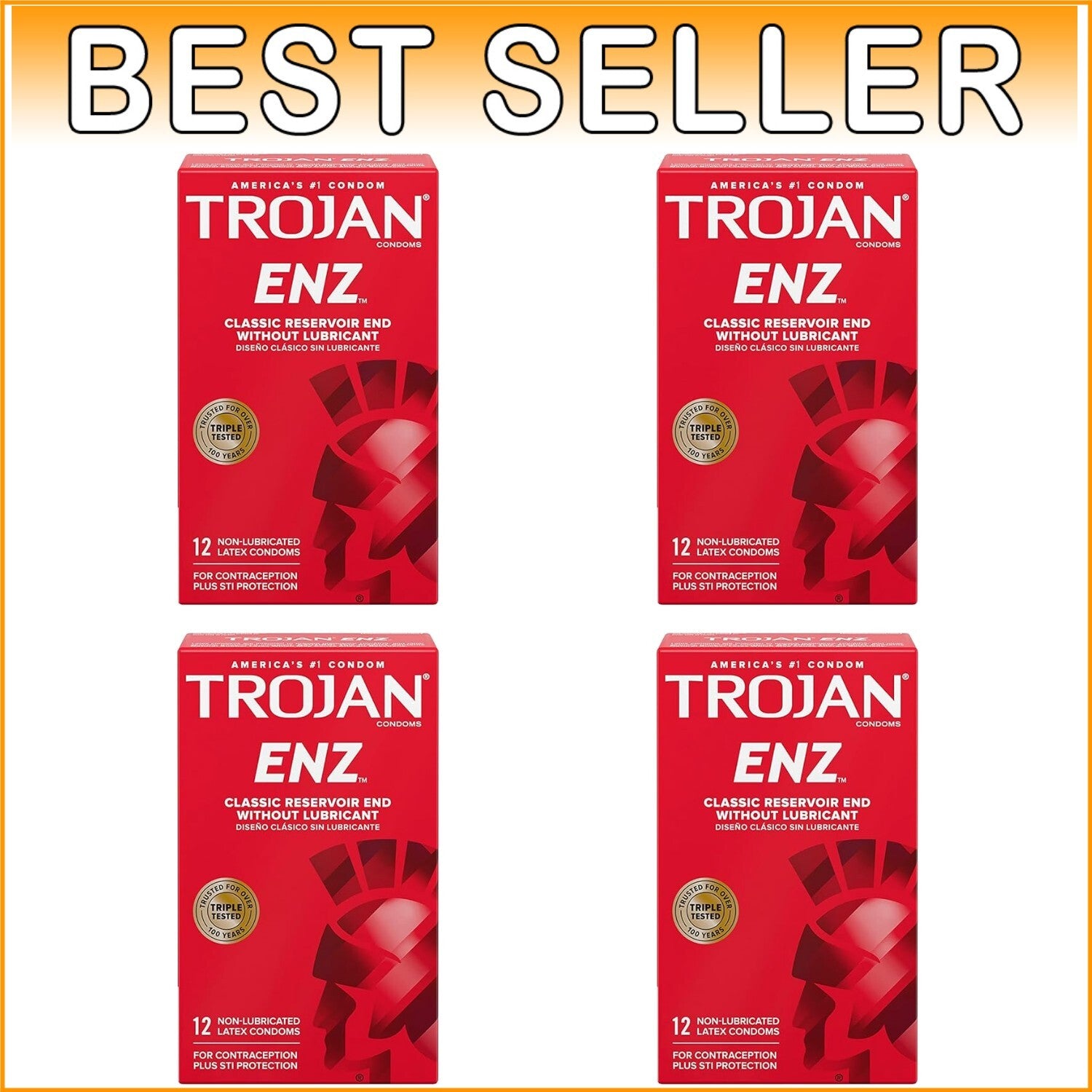 Reliable Non-Lubricated Latex Condom Pack - 48 Total with Electronic Testing