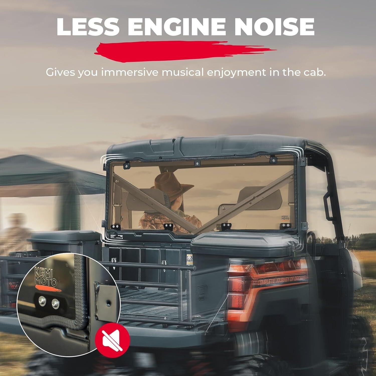 Durable Hard-Coated PC Rear Windshield for Polaris Ranger Models 2017-2025